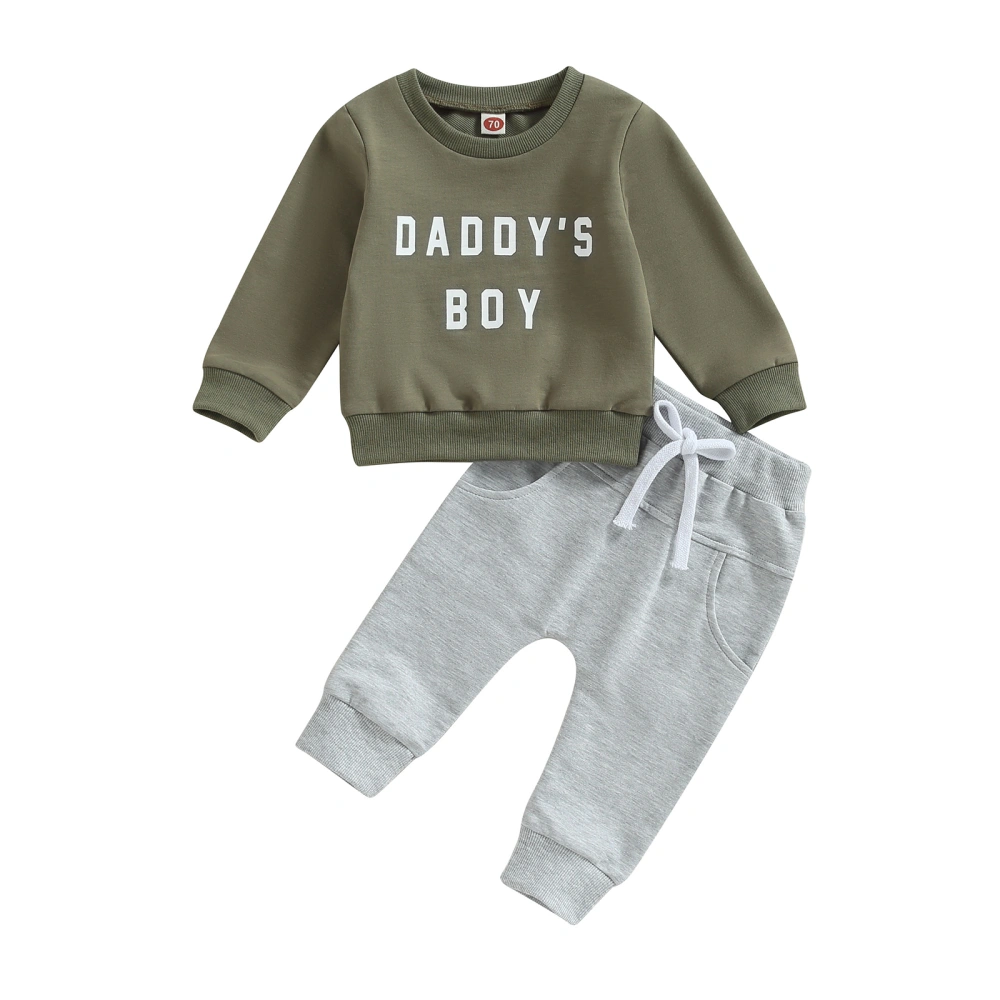 Baby Boy Outfits Long Sleeve Letter Sweatshirt+Pants Set Warm Clothes