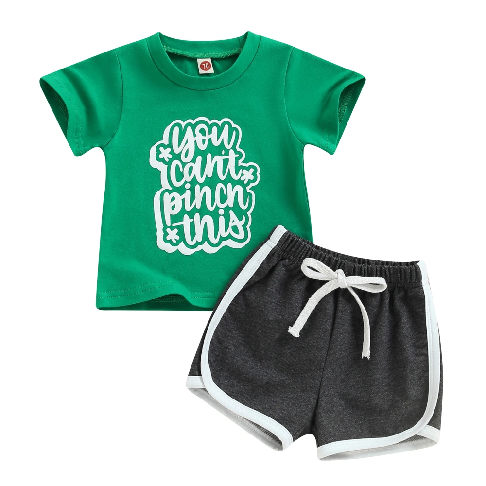 Boys Short Sleeve Tops Short Drawstrings Pants Casual Outfits