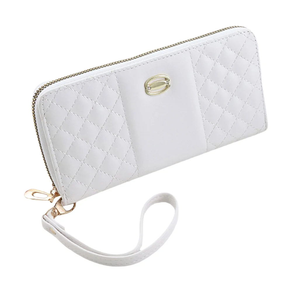 Women Slimming Wallet, Leather Solid Color Triple Folding Zipper Bag