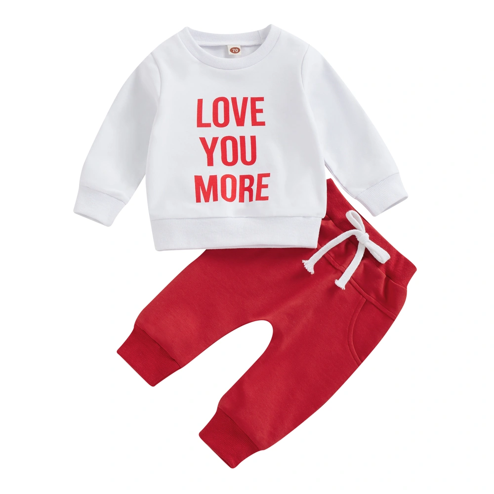 Toddler Autumn Outfit Letter Print Sweatshirt and Drawstring Pants