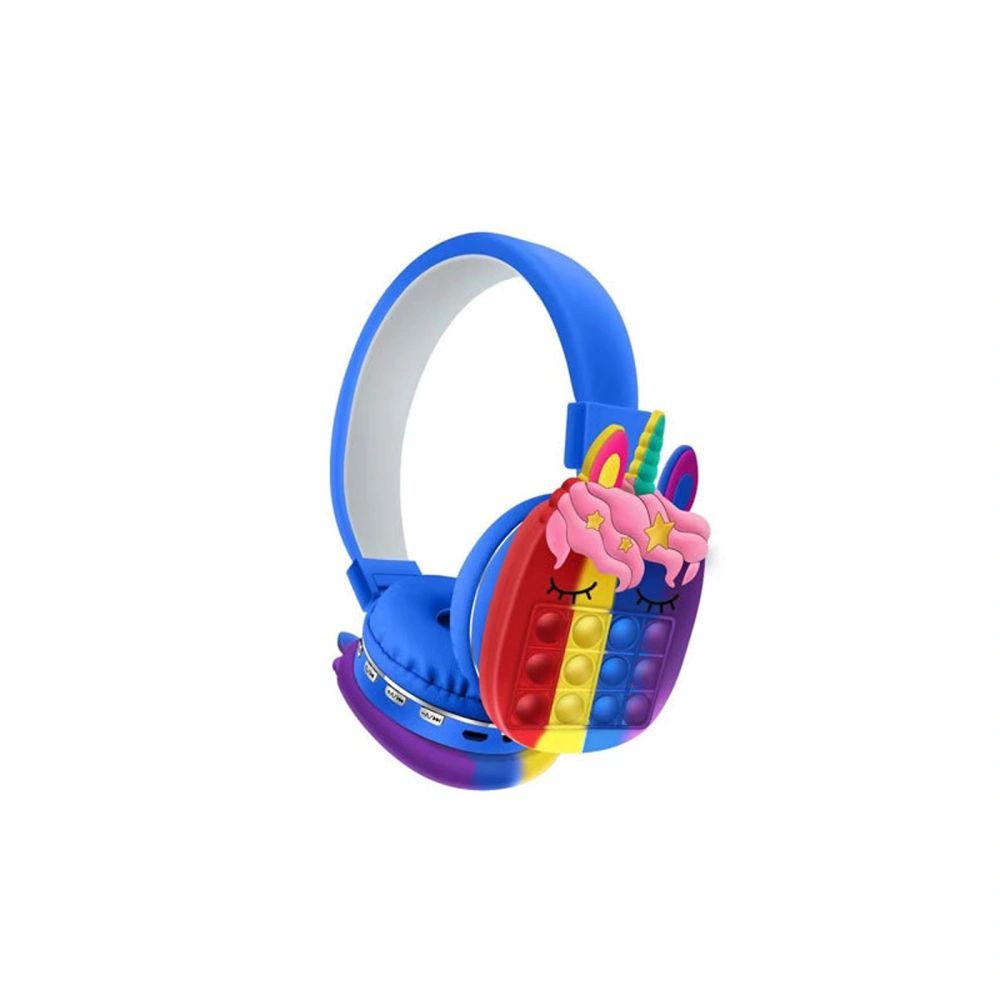 Cute Cartoon Animal Rainbow Color Children Game Headset Kid Headphones