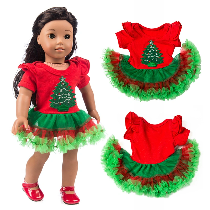 Dolls Girl 18-Inch Plush Ruffle Dress, Christmas Toy with Hat, Different Suit