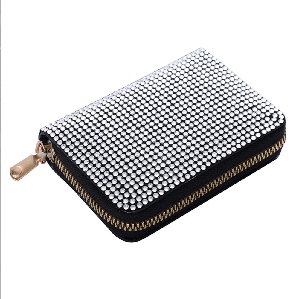 Women Ladies Card Storage Bag Stylish Coin Purse Rhinestone Wallet