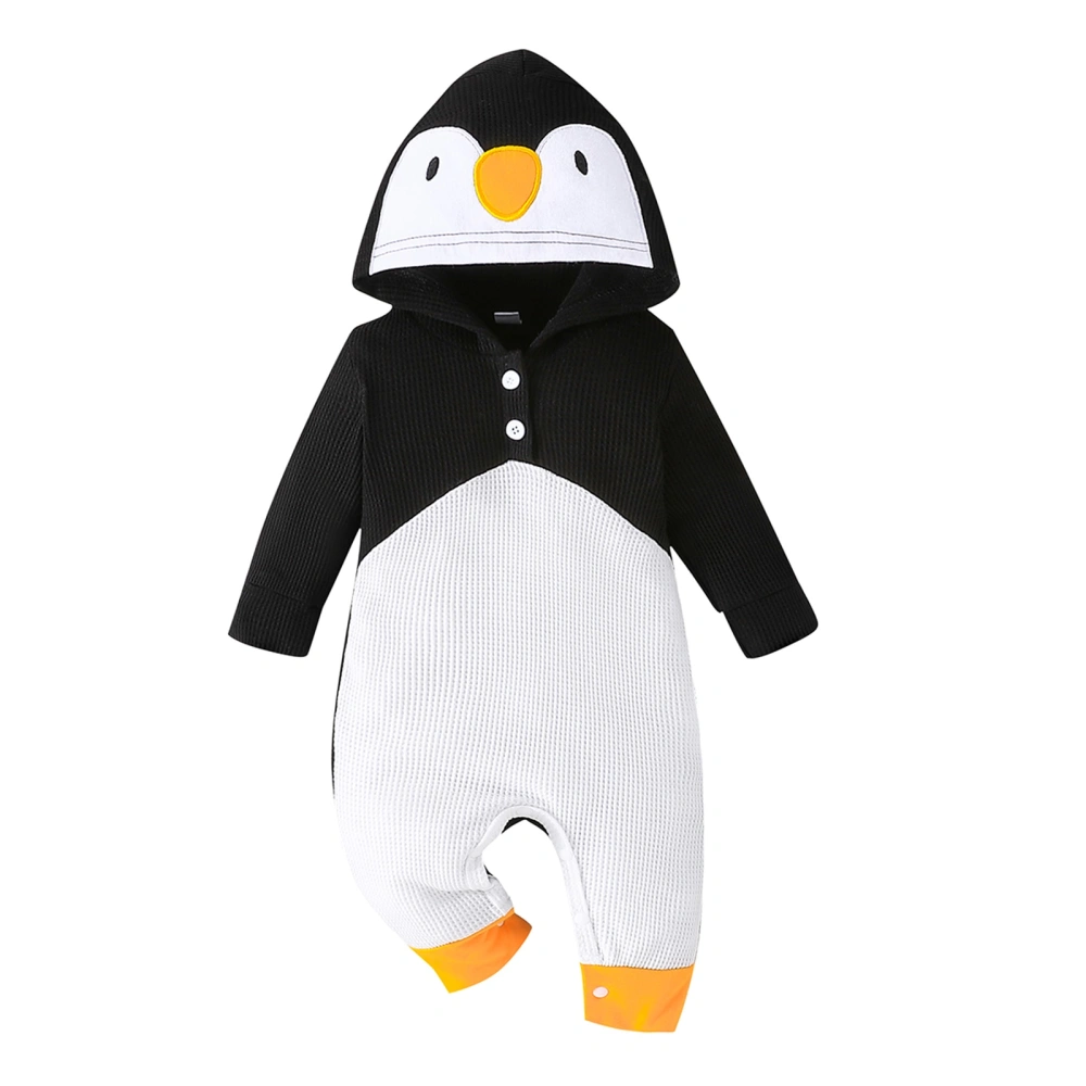 Baby Girls Boys Hoodies Rompers Penguin Shape Hooded Jumpsuits