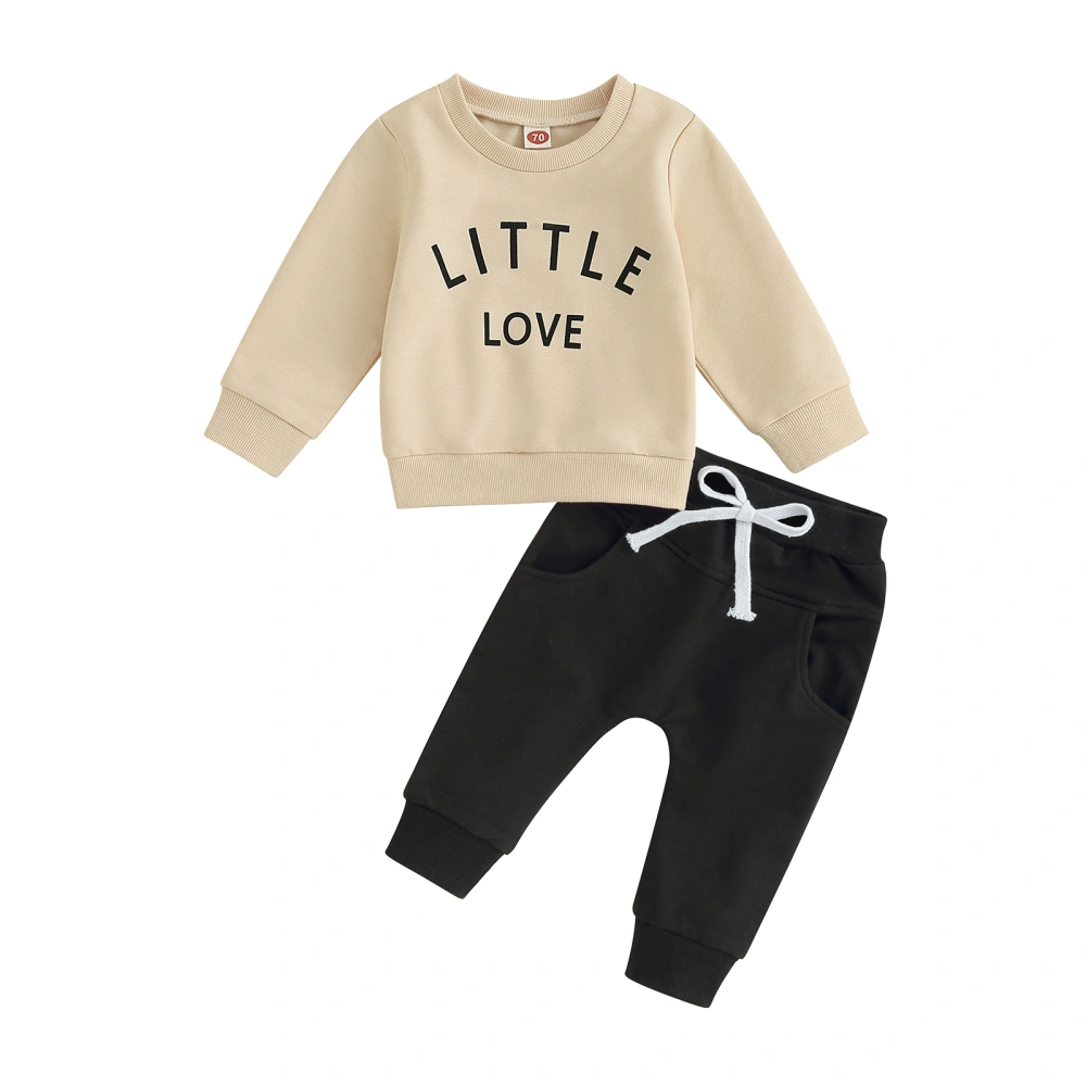 Toddler Boys Fall Outfits Letter Print Long Sleeve Sweatshirts Pants