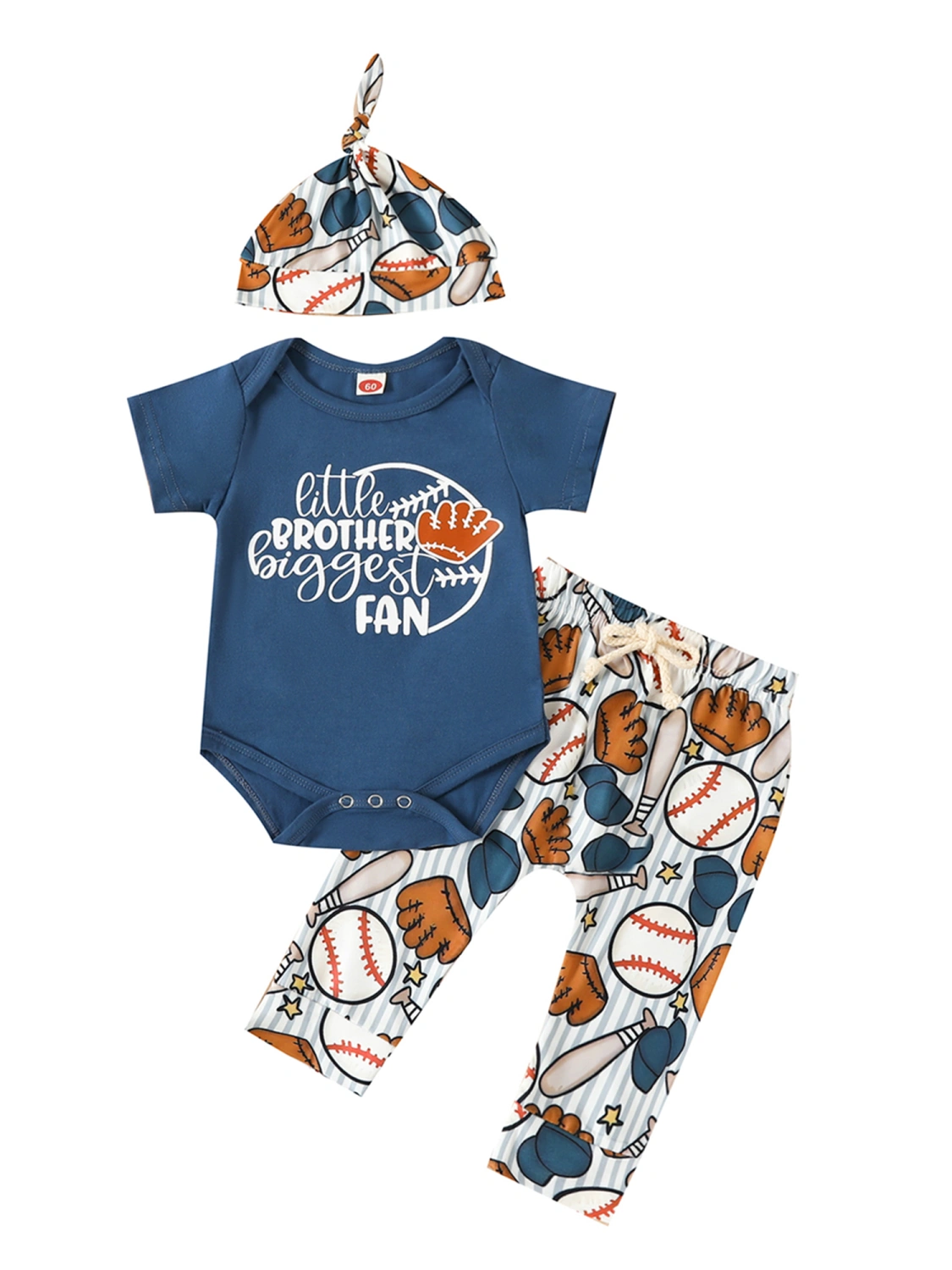 Baby Boy Summer Jumpsuits Suit Letter Print Romper and Pants Hat
