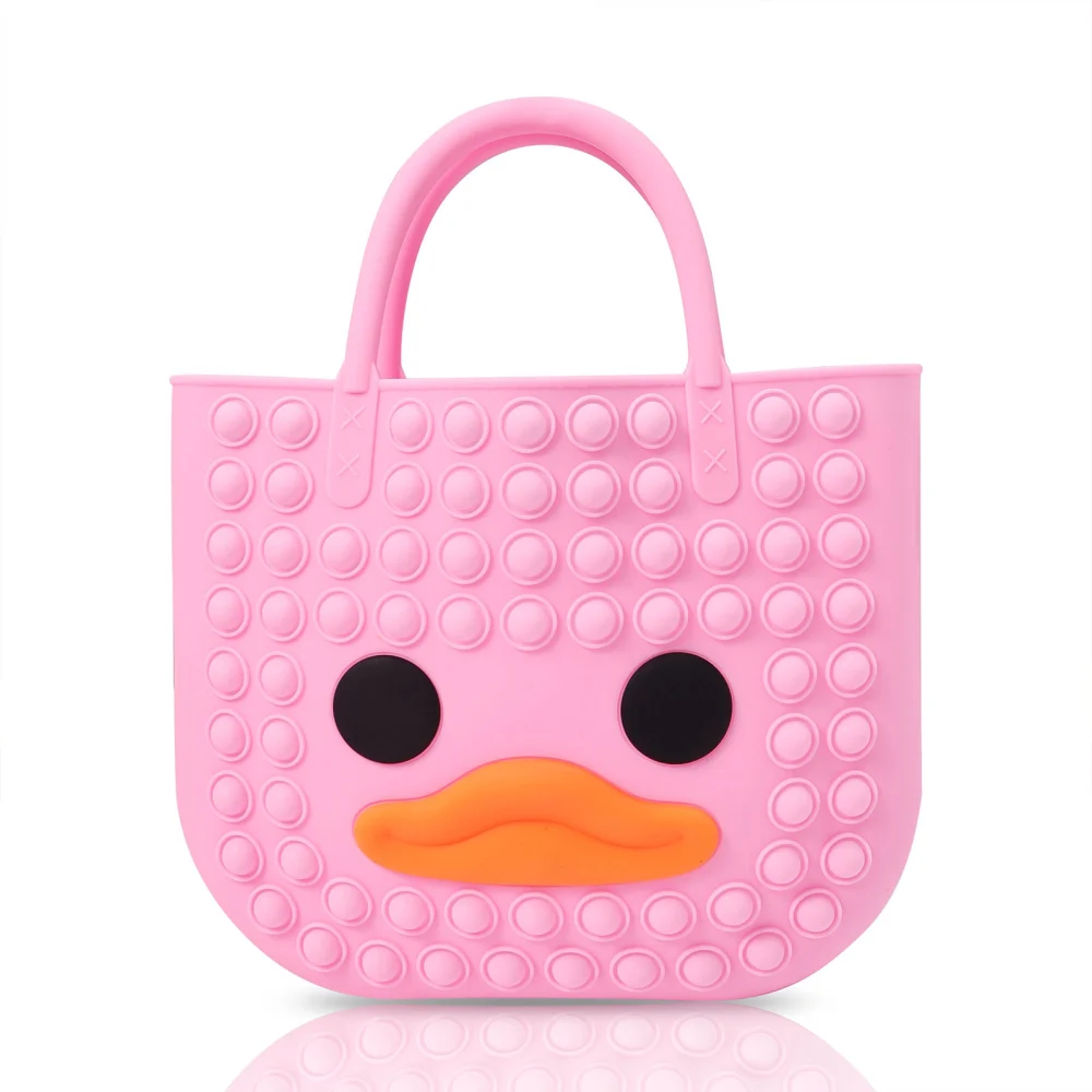 Children Cartoon Duck Tote Bag, Stress Relief Pouch with Handgrips