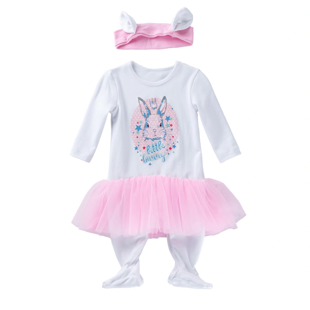 Baby Girls Easter Outfits, Tutu Skirt Footed Jumpsuit + Headband Set