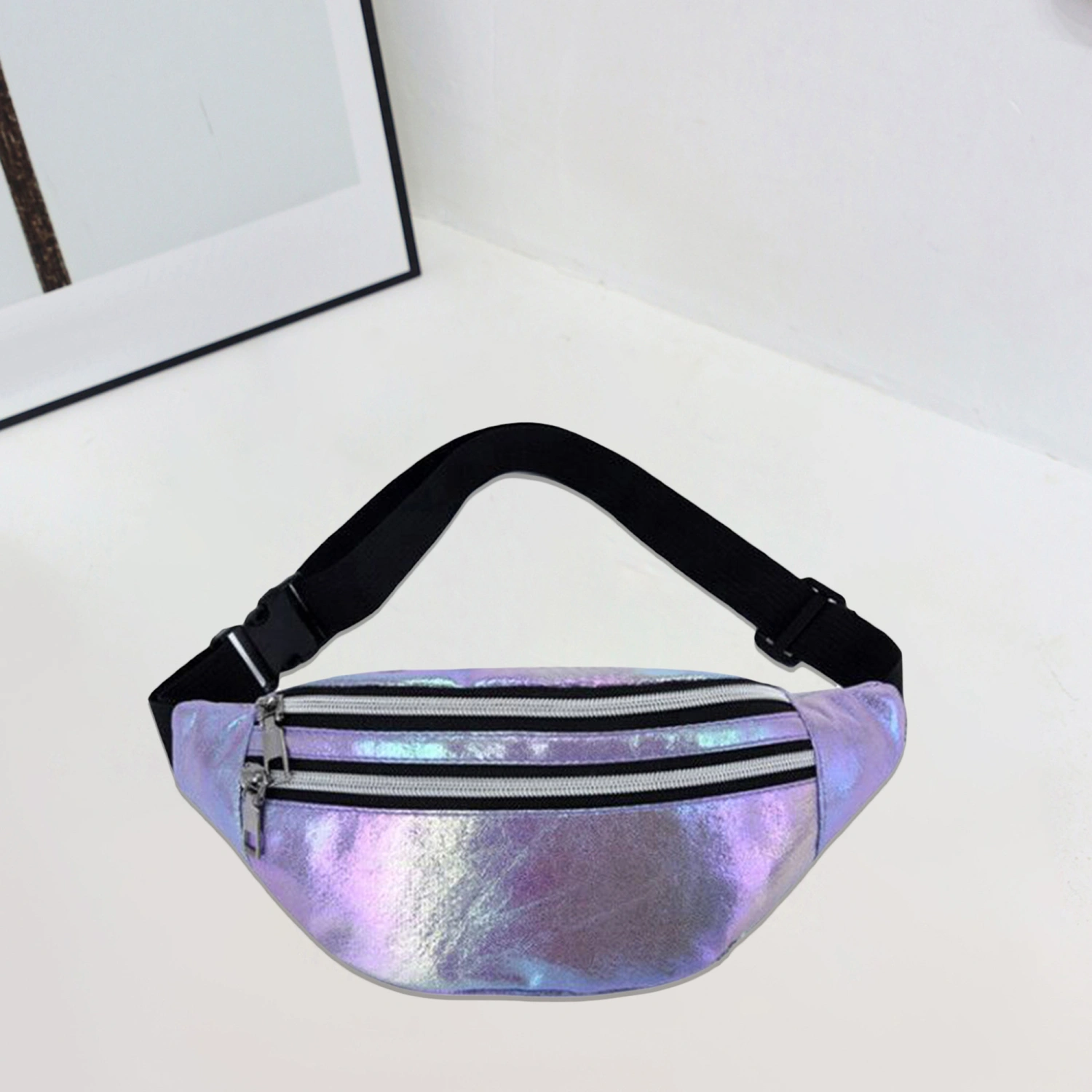 Women Men Waist Bag, Adjustable Pearl Lustre Crossbody Fanny Pack