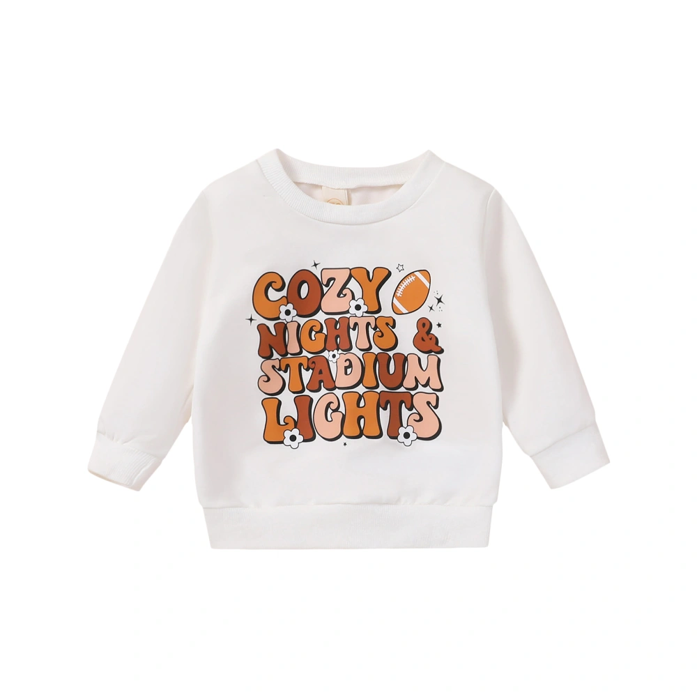 Baby Girls Infant Boys Sweatshirts Letter Rugby Print Pullovers