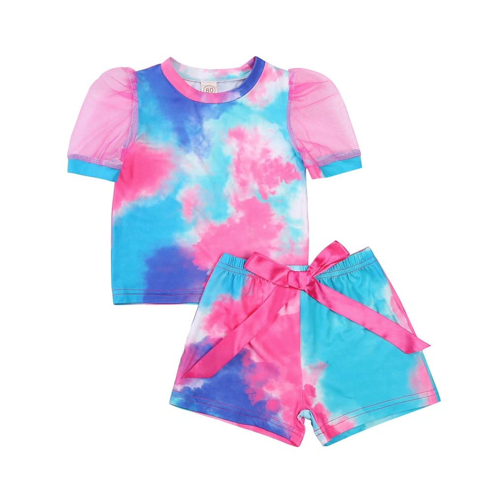 Baby Short Sleeves + Shorts, Tie-dye Pattern Printing Clothing