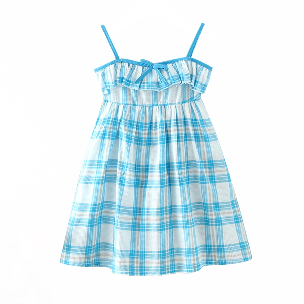 Kids Dress, Plaid Sleeveless Spaghetti Strap One-Piece Sundress