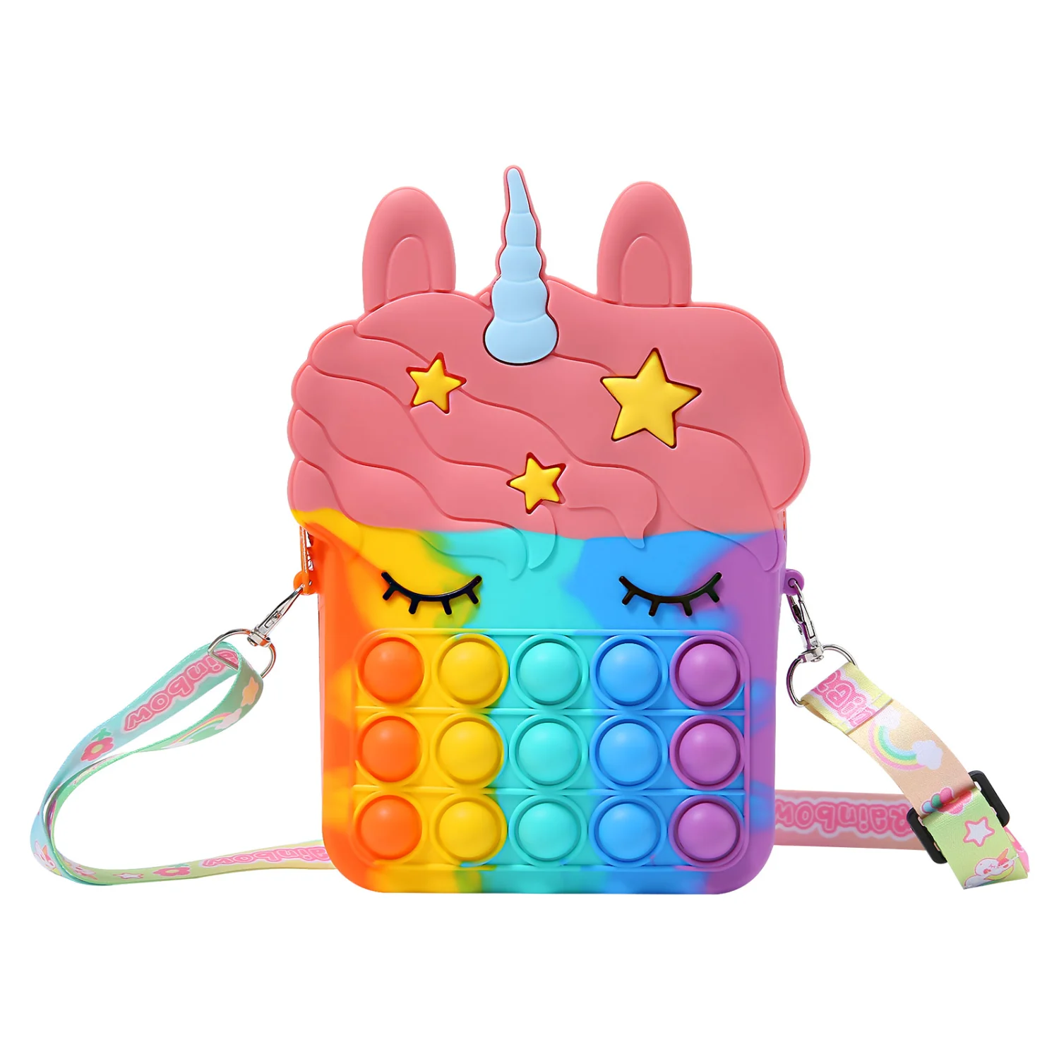 Kid Bubble Shoulder Bag Girl Cartoon Unicorn Cross Body Party Wallet