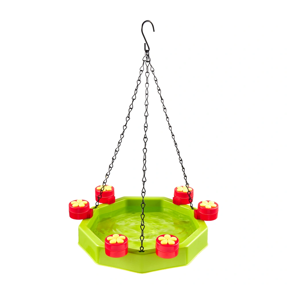 Plastic Hanging Hummingbird Feeder 2-in-1 Bird Bathing Basin Feeder