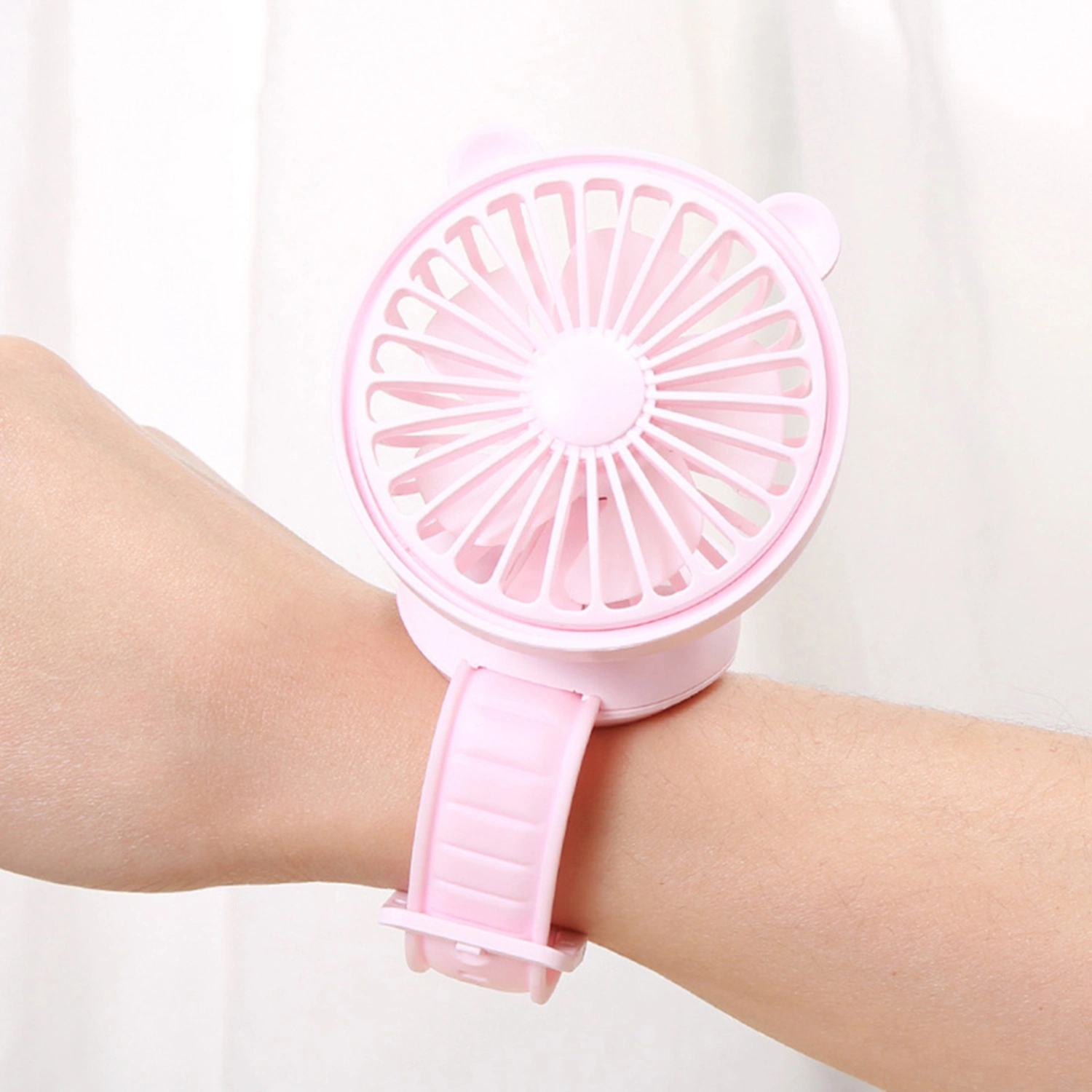 Mini Wrist Fan, Solid Color USB Charging Cooler with Soft Wristband