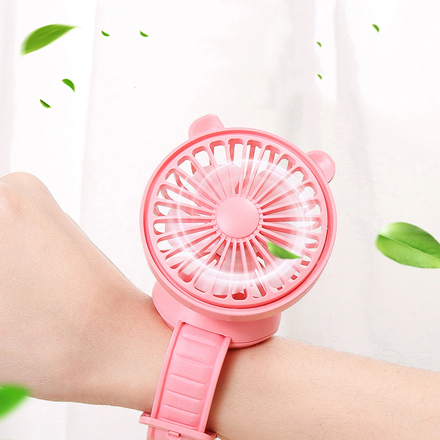 Mini Wrist Fan, Solid Color USB Charging Cooler with Soft Wristband