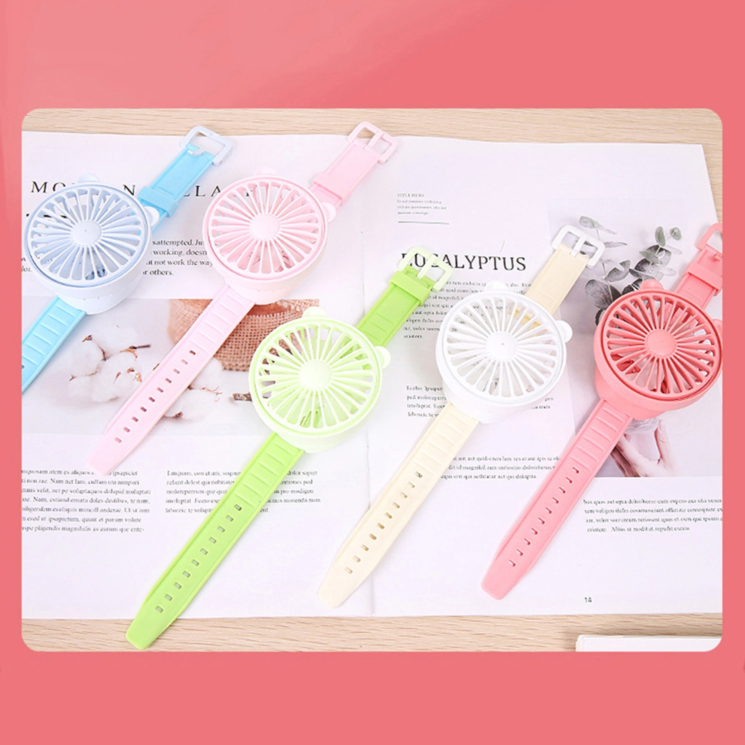 Mini Wrist Fan, Solid Color USB Charging Cooler with Soft Wristband