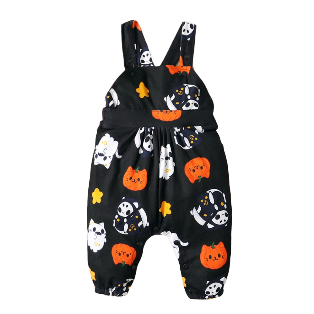 Baby Romper, Sleeveless Cartoon Cat/Ghost Halloween Bodysuit 