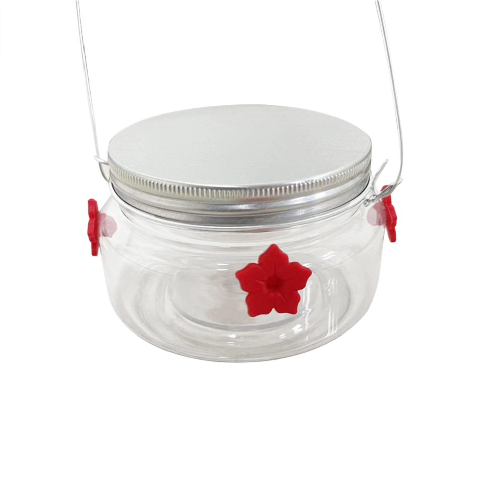 Mason Jar Bird Feeder, Flower Feeding Ports Outdoor Hanging Feeder