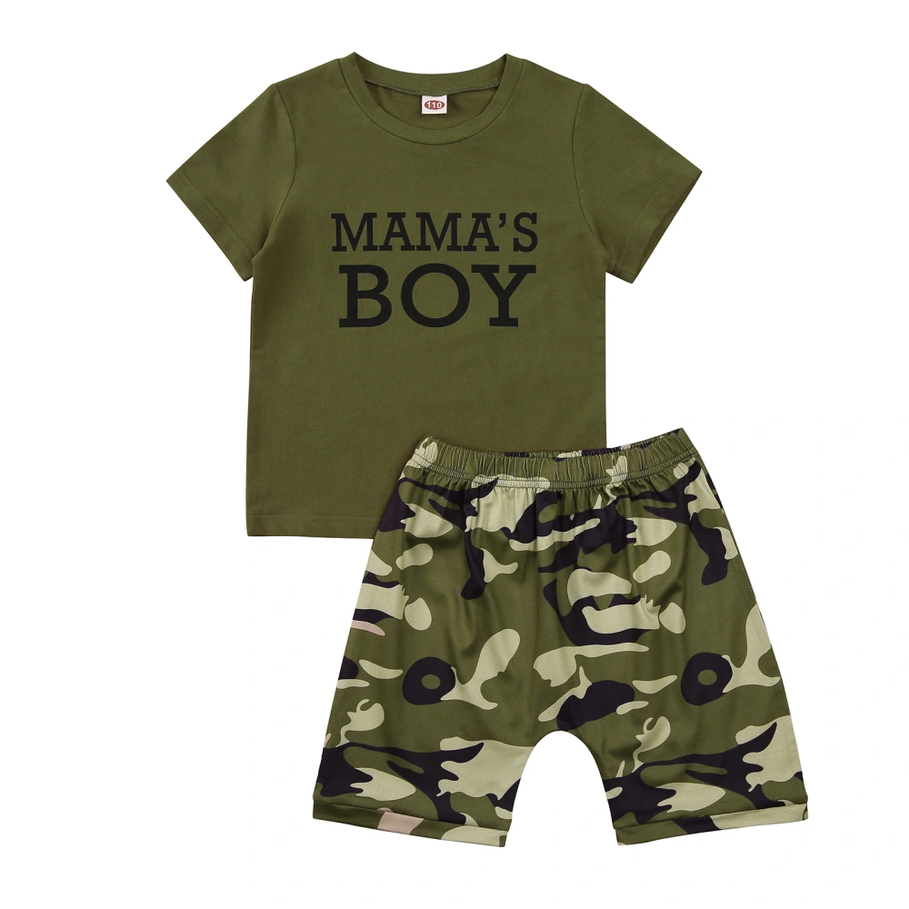 Children Clothes Set, Round Collar Short Sleeve Tops and Shorts