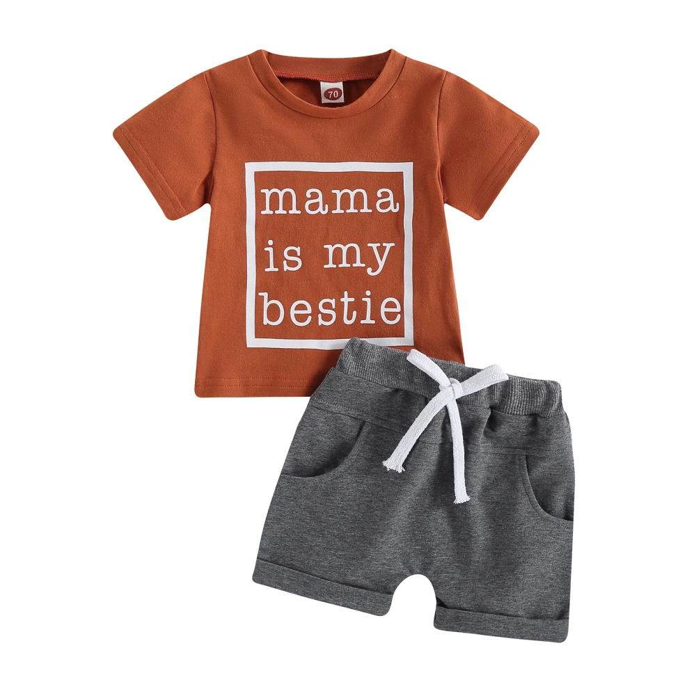 Infant Boys Summer Clothes Outfits Letter Print T-Shirts Shorts Suit