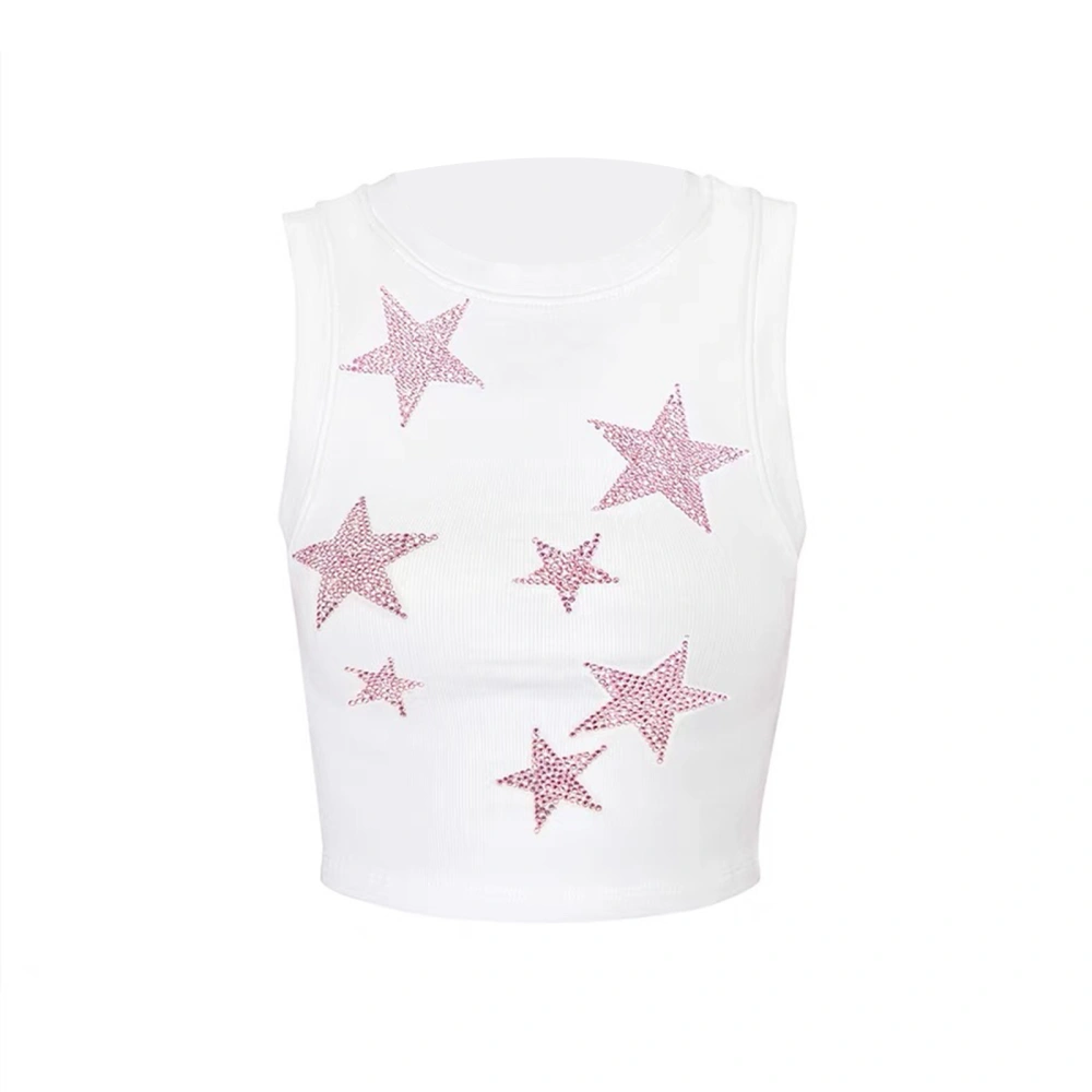 Women Tank Top, Sleeveless Crew Neck Stars Slim Fit Summer Vest