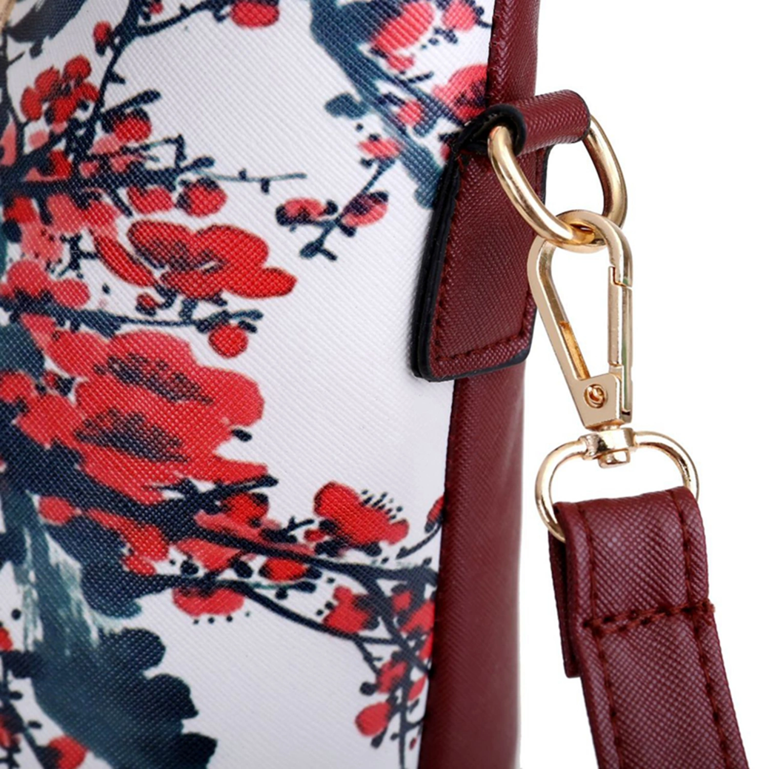 Female Large Capacity Floral Print Shoulder Bag Handbag Purse Set