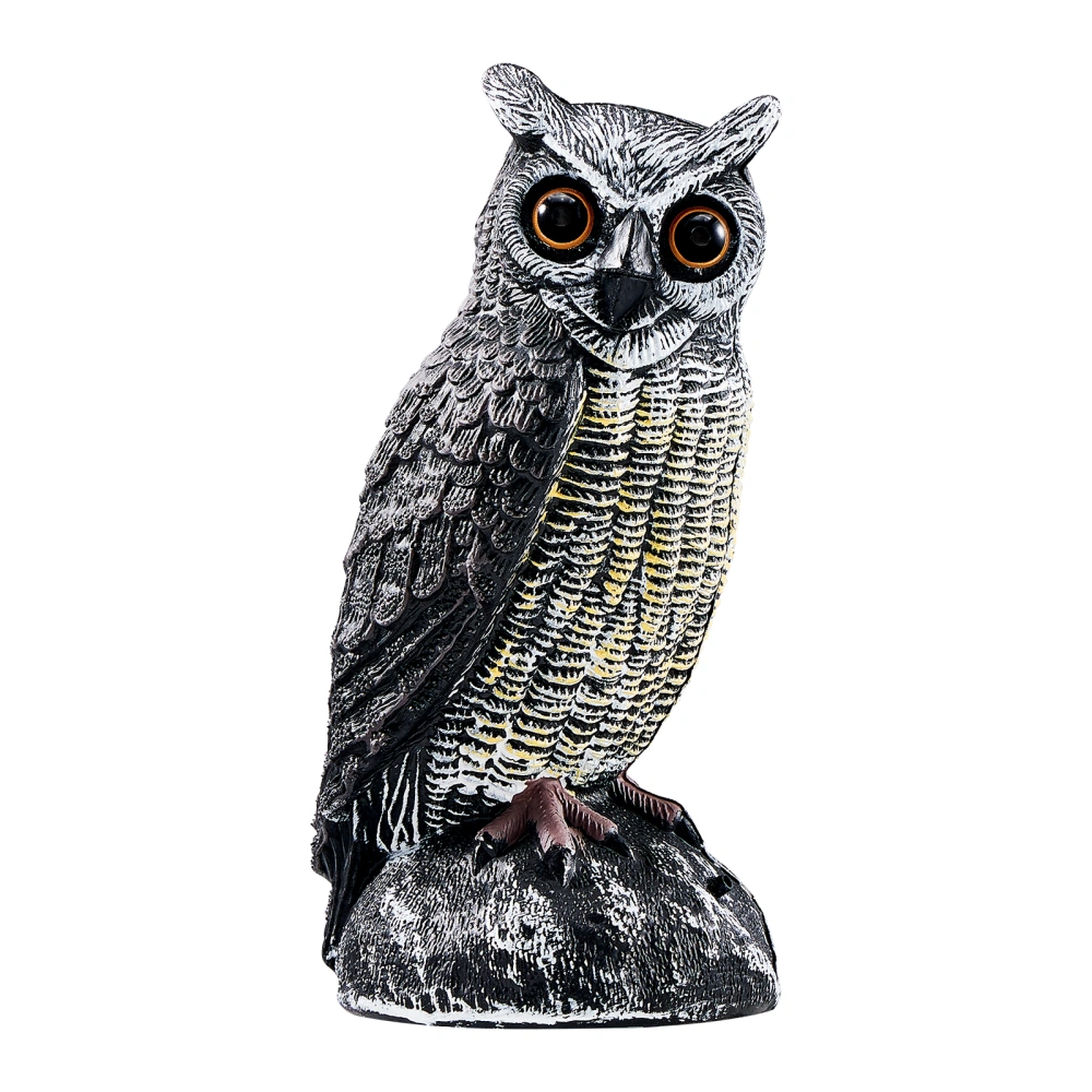 Simulated Owl Pest Bait, Outdoor Solar Powered Pest Repellent Ornament