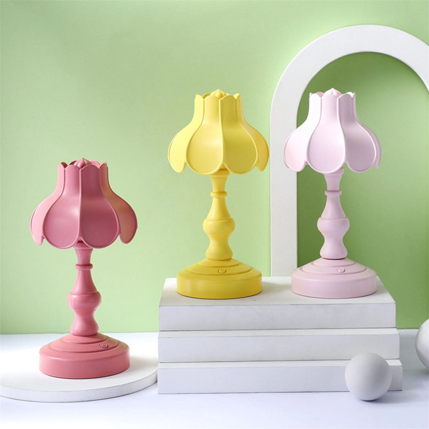 Lotus Table Lamp, USB Rechargeable LED Desk Lamp Reading Light
