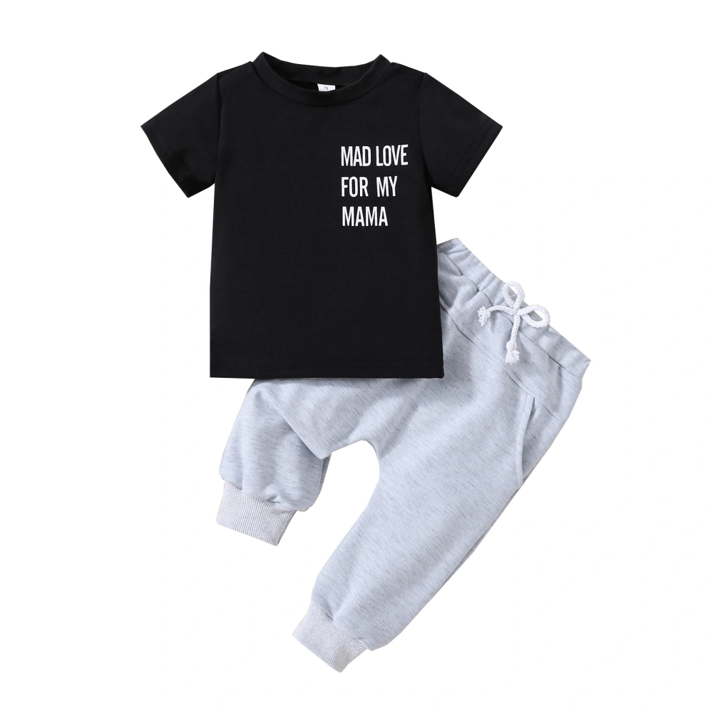 Infant Boys Summer Clothes Set Letter Print T-Shirts and Pants Set