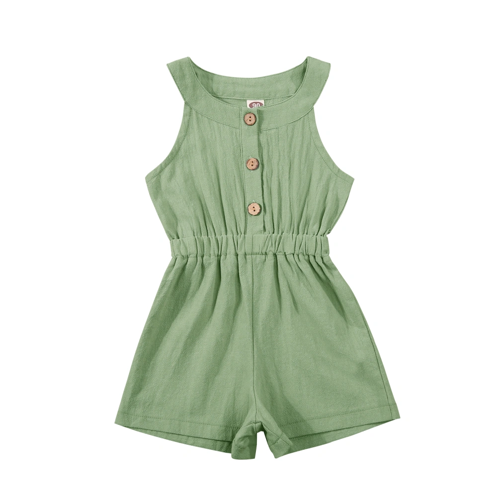 Baby Sleeveless Bodysuit with Elastic Waist, Single-breasted