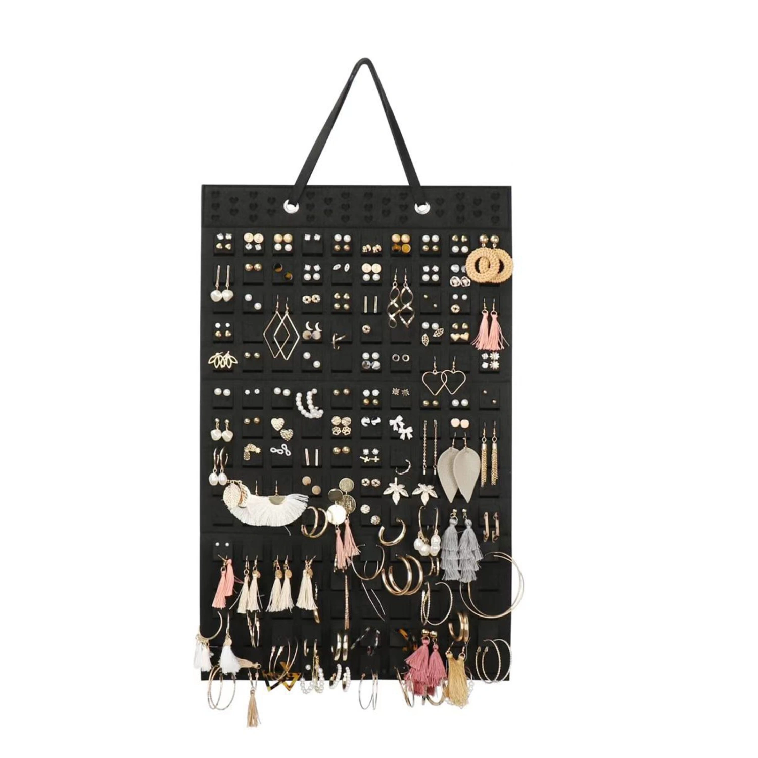 Hanging Earrings Organizer, Felt Wall Mounted Jewelry Display Holder