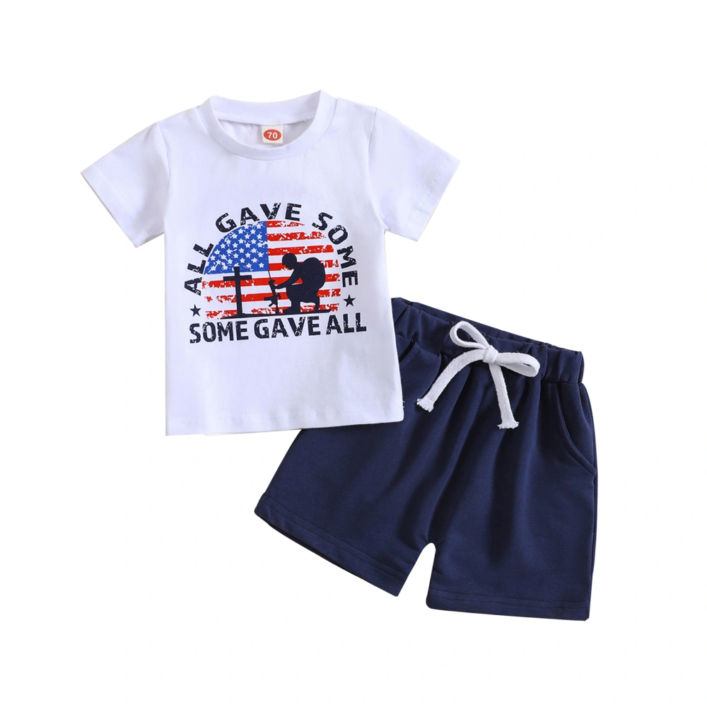 Independence Day Baby Clothes Stars Stripe Letter Print Shirts Shorts