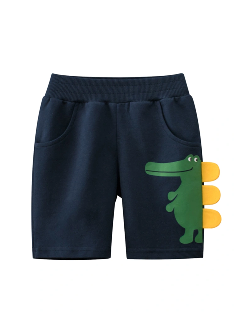 Little Boys Fifth Pants, Cartoon Dinosaur Pirate Shorts Casual Clothes