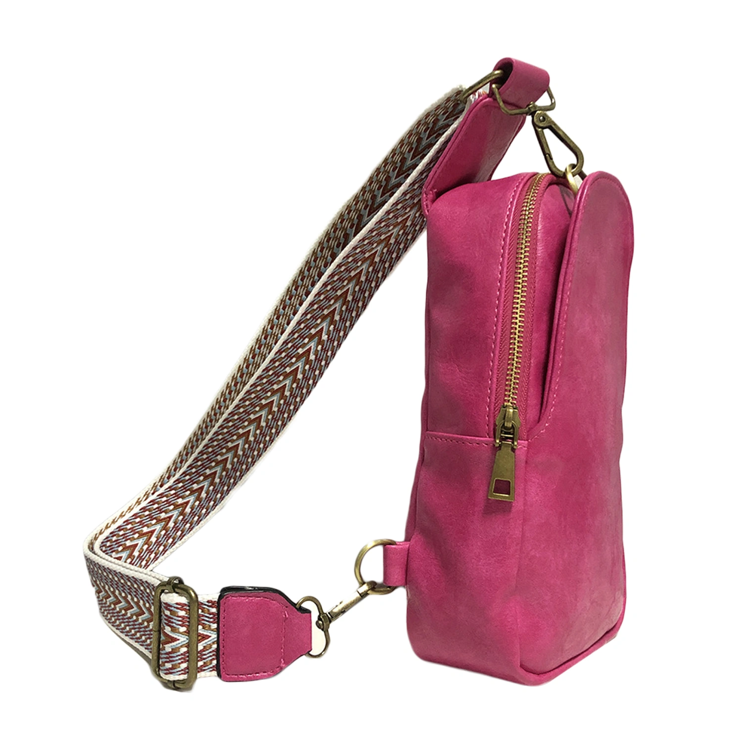 Female Crossbody Bag, Small Solid Color/ Leopard Print Chest Bag