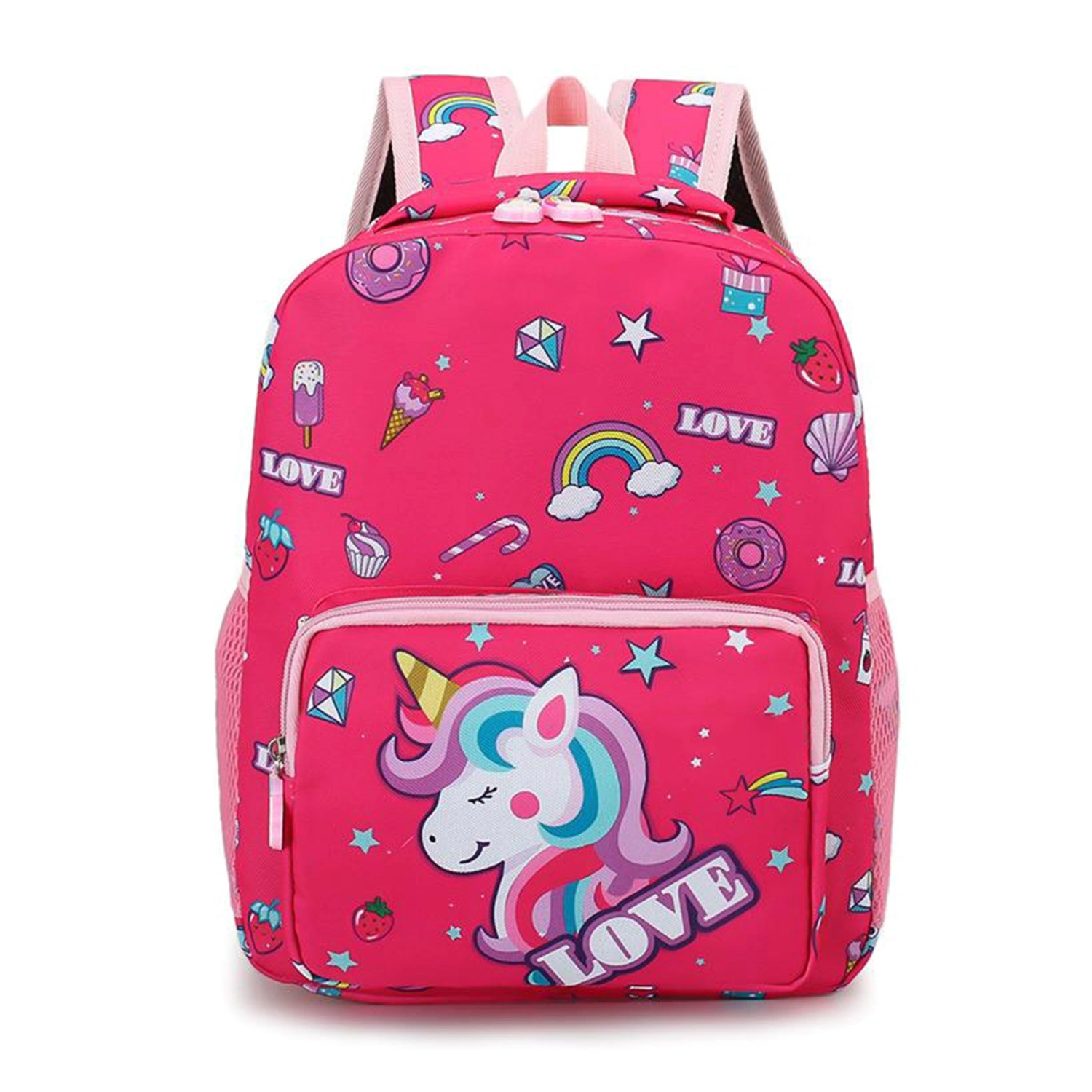Kids Backpack, Lightweight Cartoon Allover Print Daypack for Girls