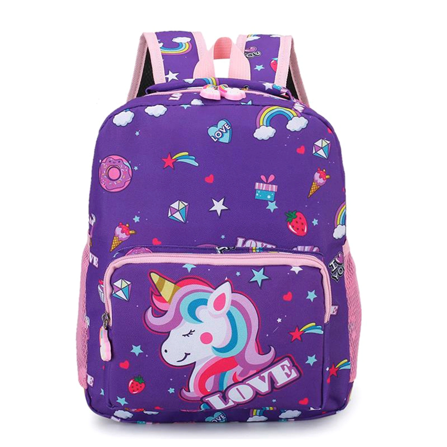 Kids Backpack, Lightweight Cartoon Allover Print Daypack for Girls