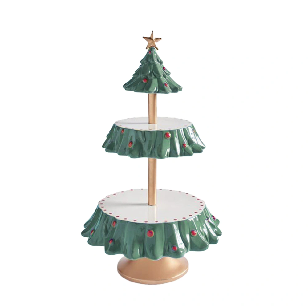 2-Tier Cupcake Stand, Christmas Tree Shaped Dessert Display Holder