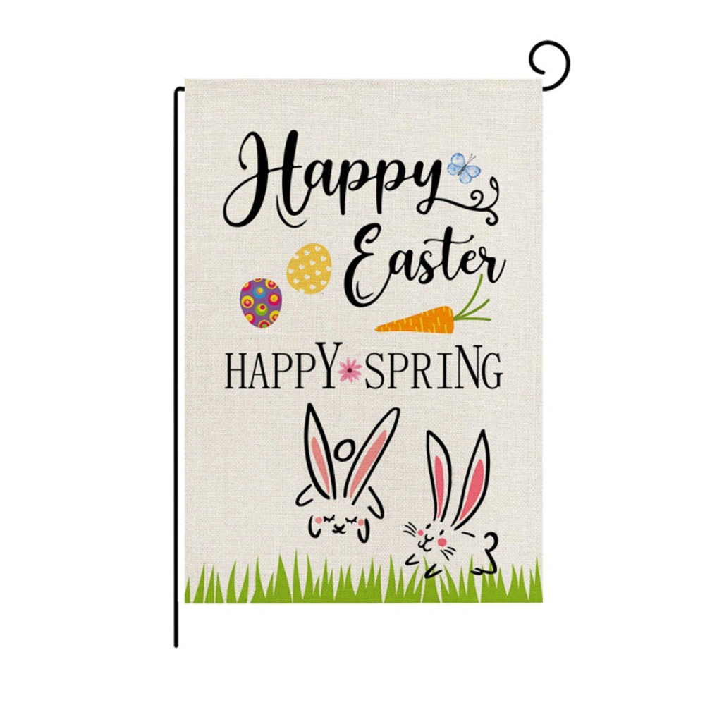 Easter Linen Garden Flag Holiday Decor for Outdoor Yard Garden