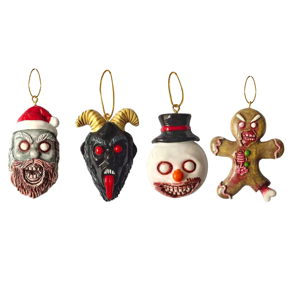 Christmas Pendants Bloody Gingerbread Man Santa Resin Crafts