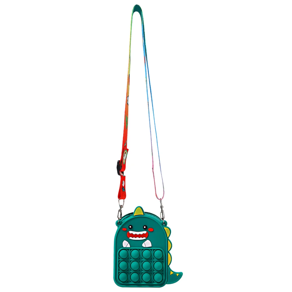 Kids Dinosaur Shoulder Bag Fidget Bubble Design Crossbody Bag 