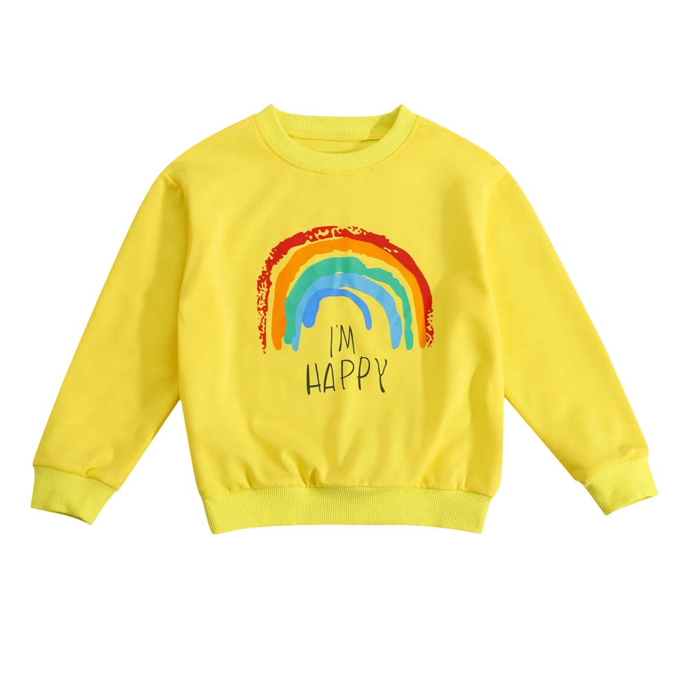 Little Girls Boys Hoodie, Printing Long Sleeve Round Collar Tops