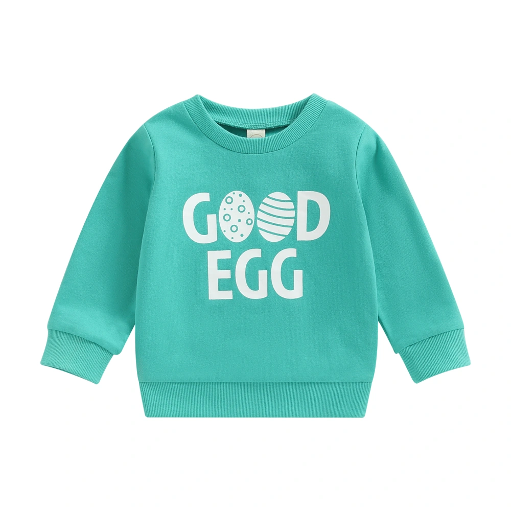 Easter Toddler Girls Boys Sweatshirts Eggs Letter Print Pullovers Tops