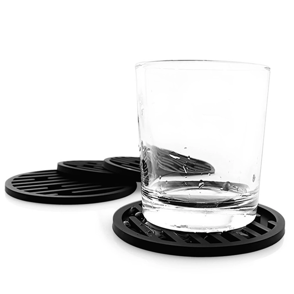 Drink Coasters with Holder Silicone Coasters Heat Resistant Cup Mat 