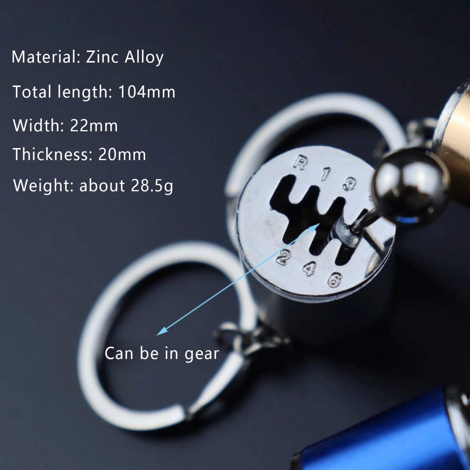 Auto Gear Shifter Keychain, Six-Speed Manual Gear Shift Key Ring