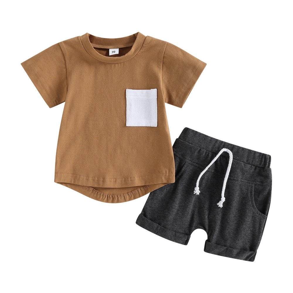 Baby Boys Shorts Set, Short Sleeve Crew Neck T-shirt with Shorts