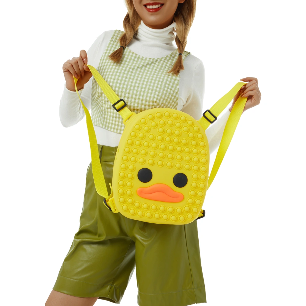 Duckling Fidget Toys Backpack for Children, Push Bubbles Toy