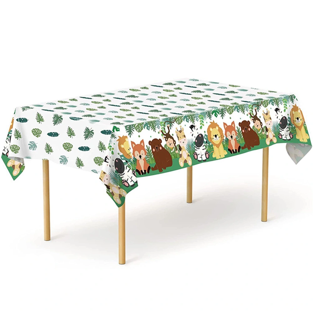 Party Disposable Tablecloth, Outdoor Jungle Animal Theme Table Cover