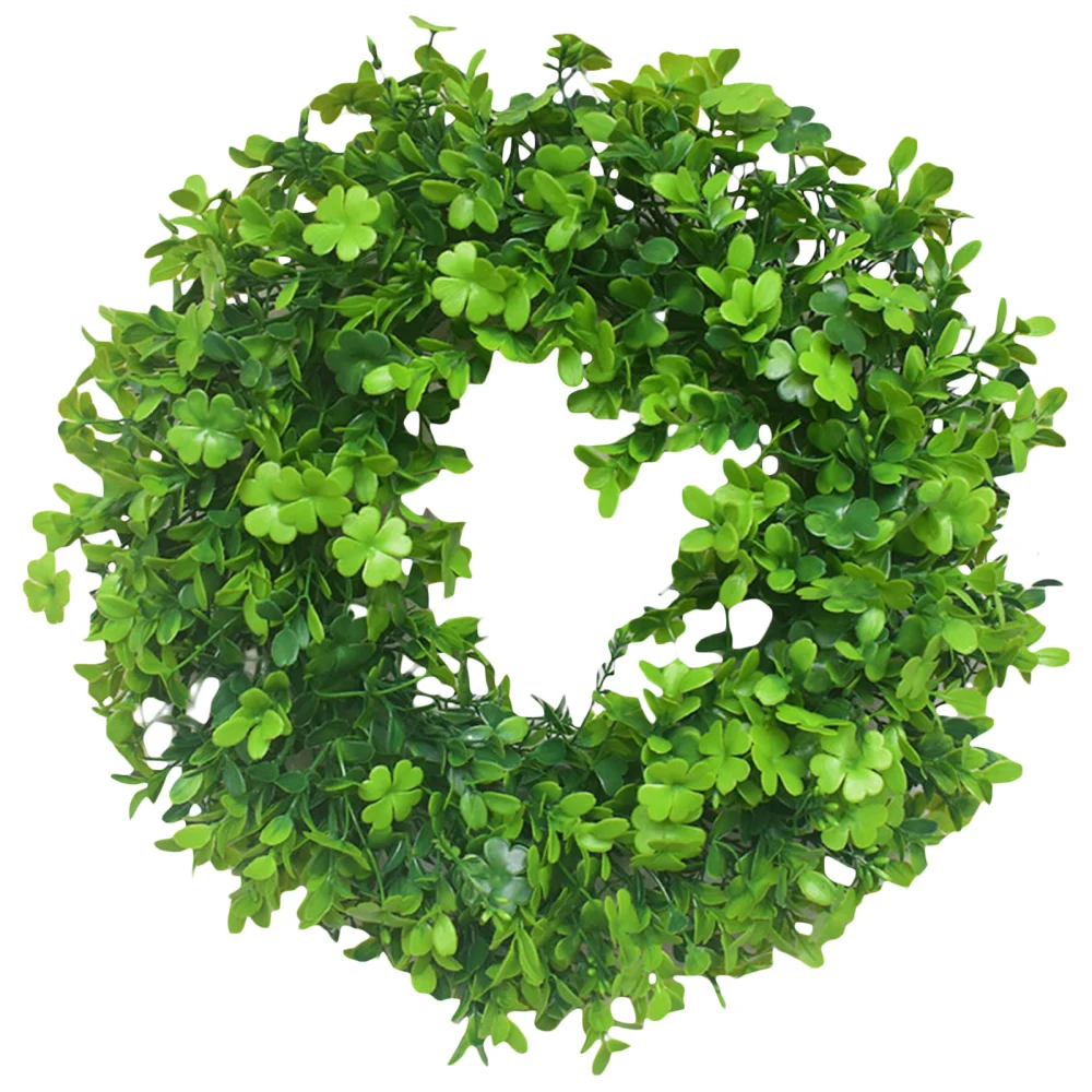 Artificial Four-leaf Clover Wreath Indoor Outdoor Party Decor Garland