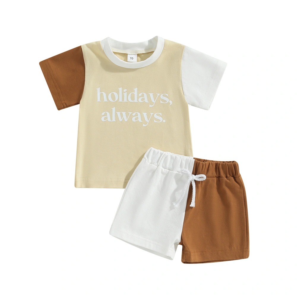 Baby Boys Summer Outfits Letter Print Loose T-shirt and Elastic Shorts